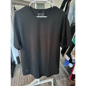 BYLT Men's Black Premium Basics Drop Cut S/S SLIM Performance T-Shirt Size XL